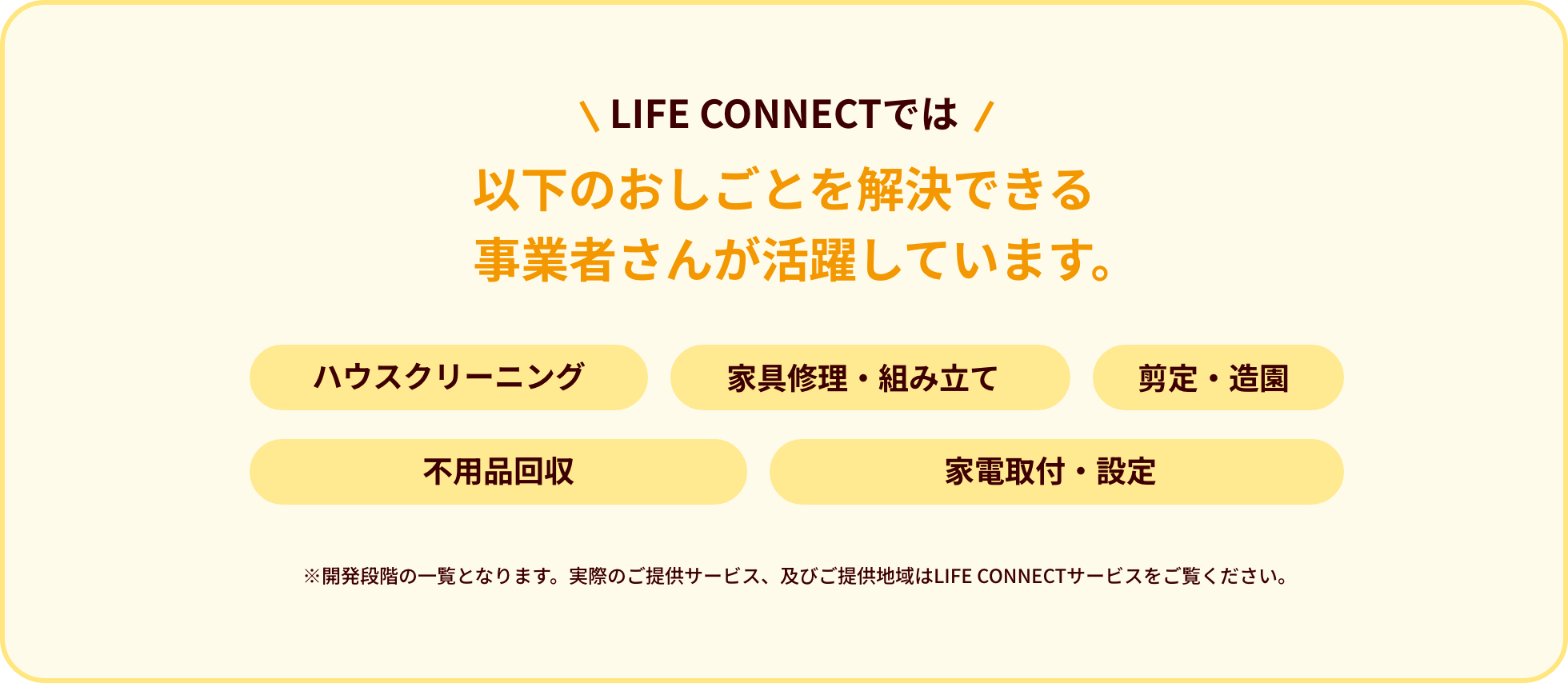 以下のおしごとを解決できる事業者さんが活躍しています。